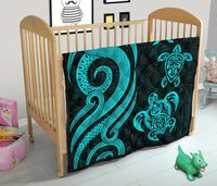 Pohnpei Premium Quilt - Turquoise Tentacle Turtle - Polynesian Pride