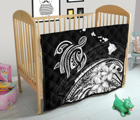 Hawaii Map Plumeria Polynesian Premium Quilt - Polynesian Pride