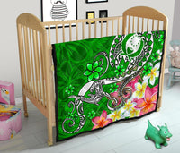 Pohnpei Premium Quilt - Turtle Plumeria (Green) - Polynesian Pride