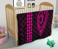 Hawaii Kakau Makau Fish Hook Polynesian Premium Quilt - Pink - Polynesian Pride