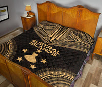 Austral Islands Premium Quilt - Austral Islands Flag Polynesian Chief Gold Version - Polynesian Pride