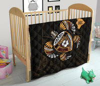Hawaii Kakau Polynesian Turtle Map Premium Quilt - Polynesian Pride