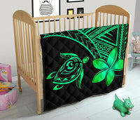 Hawaii Quilt - Hawaii Turtle Plumeria Quilt Green - Polynesian Pride
