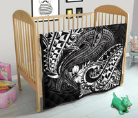 Polynesian Premium Quilt - White Shark Polynesian Tattoo - Polynesian Pride
