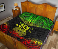 Papua New Guinea Premium Quilt - Papua New Guinea Coat Of Arms Polynesian Chief Reggae Version - Polynesian Pride