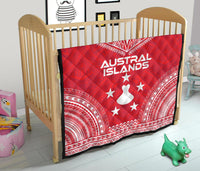 Austral Islands Premium Quilt - Austral Islands Flag Polynesian Chief Red Version - Polynesian Pride