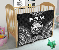 Federated States Of Micronesia Premium Quilt - FSM Seal Polynesian Chief Black Version - Polynesian Pride