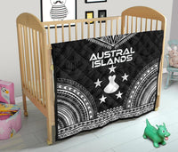 Austral Islands Premium Quilt - Austral Islands Flag Polynesian Chief Black Version - Polynesian Pride
