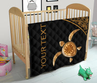 Polynesian Custom Personalised Premium Quilt - Gold Turtle Curver Style - Polynesian Pride