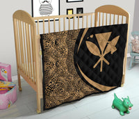 Hawaii Kanaka Polynesian Black Premium Quilt - Circle Style - Polynesian Pride