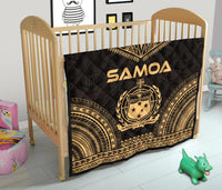 Samoa Premium Quilt - Samoa Coat Of Arms Polynesian Chief Gold Version - Polynesian Pride
