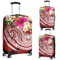 Tahiti Polynesian Luggage Covers - Summer Plumeria (Red) - Polynesian Pride