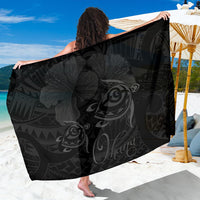 Hawaii Turtle Ohana Hibiscus Poly Sarong - Gray Sarong One size Gray - Polynesian Pride