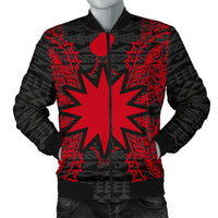 Nauru Polynesian Men's Bomber Jacket Map Red Red - Polynesian Pride