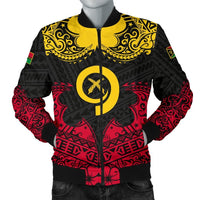 Vanuatu Men's Bomber Jacket Melanesia Island Paradise Black - Polynesian Pride