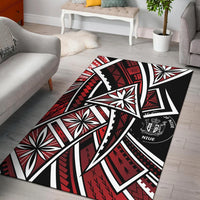 Niue Area Rug - Tribal Flower Special Pattern Red Color - Polynesian Pride