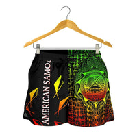 American Samoa Women's Shorts - AS Seal Rocket Style (Reggae) - Polynesian Pride