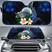 Federated States of Micronesia Sun Shades - Turtle With Plumeria Flowers One Style Universal Fit Blue - Polynesian Pride