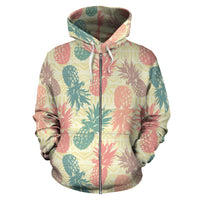 Polynesian Zip up Hoodie Pineapple Pattern A0 - Polynesian Pride