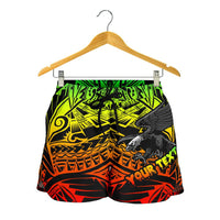 Samoa Polynesian Custom Personalised Women's Short - Eagle Tribal Pattern Reggae - Polynesian Pride