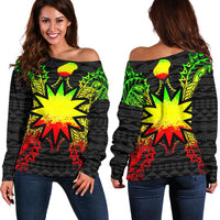 Nauru Polynesian Shoulder Sweater Map Reggae Art - Polynesian Pride