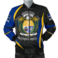 Nauru Polynesian Bomber Jacket (Men) - Nauru Spirit (Original) Blue - Polynesian Pride