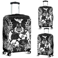 Tonga Polynesian Luggage Covers Map Black Black - Polynesian Pride