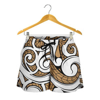 Polynesian Maori Ethnic Ornament Gold Women's Short - Polynesian Pride