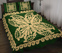 Hawaii Turtle Royal Green Quilt Bed Set - Dey Style - AH - Polynesian Pride