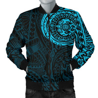 Polynesian Tattoo Style Men's Bomber Jacket Blue Blue - Polynesian Pride