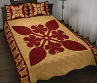 Hawaiian Quilt Pattern Hibiscus Lovely Quilt Bed Set - Polynesian Pride
