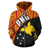Papua New Guinea Polynesian Zip up Hoodie Rugby - Polynesian Pride