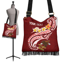 American Samoa Custom Personalised Crossbody Boho Handbag - AS Seal Polynesian Patterns Plumeria - Polynesian Pride