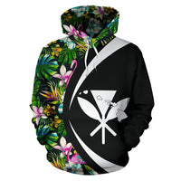 Kanaka Animals and Tropical Flowers Hoodie Circle Style - Polynesian Pride