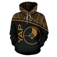 Yap All Over Hoodie Micronesia Curve Gold Style - Polynesian Pride