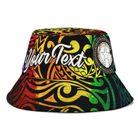 Northern Mariana Islands Custom Personalised Bucket Hat - Rainbow Polynesian Pattern Unisex Universal Fit Reggae - Polynesian Pride