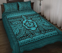 Hawaii Polyensian Turtle Quilt Bed Set Blue - Polynesian Pride
