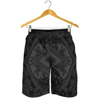 Polynesian Plumeria Mix Gray Black Men's Short - Polynesian Pride