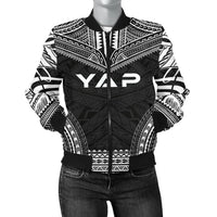 Yap Polynesian Chief Women'S Bomber Jacket - Black Version Black - Polynesian Pride