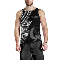 Pohnpei Men's Tank Top - Micronesian Pattern Flash Black - Polynesian Pride