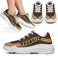 Hawaii Kanaka Maoli Polynesian Chunky Sneaker Line Style Gold - Polynesian Pride