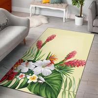 Wonderful Hibiscus Flower Area Rug AH Black - Polynesian Pride