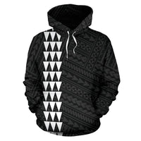 Polynesian Kakau Anchor Hibiscus Hawaii Hoodie White - Polynesian Pride