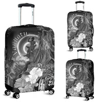 Vanuatu Luggage Covers - Humpback Whale with Tropical Flowers (White) - Polynesian Pride