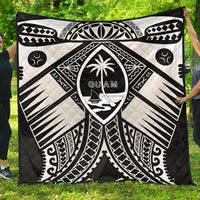 Guam Polynesian Premium Quilt - Guam White Seal with Polynesian Tattoo Ver 01 - Polynesian Pride