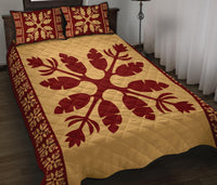 Hawaiian Quilt Pattern Flower Sweat Quilt Bed Set - Polynesian Pride