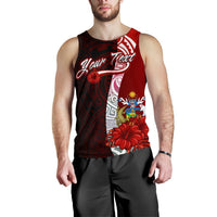 Solomon Islands Polynesian Custom Personalised Men's Tank Top - Coat Of Arm With Hibiscus - Polynesian Pride