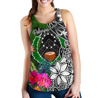 Pohnpei Women Racerback Tank - Turtle Plumeria Banana Leaf - Polynesian Pride
