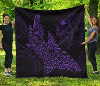 Polynesian Quilt - Polynesian Purple Shark Warrior Tattoo - Polynesian Pride