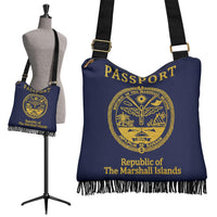 Marshall Islands Passport Crossbody Boho Handbag Marshall Islands One Size Blue - Polynesian Pride
